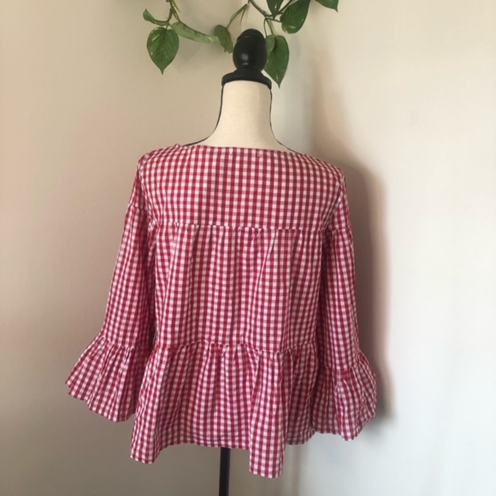 NEW Stevie Hender Gingham Peplum Blouse - Picture 2 of 9